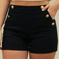 thumbnail image 1 of Trendfront Women's Plus Size Solid Color Hotpants High Waisted Button Detail Fashion Casual Summer Lounge Bottoms, 1 of 7