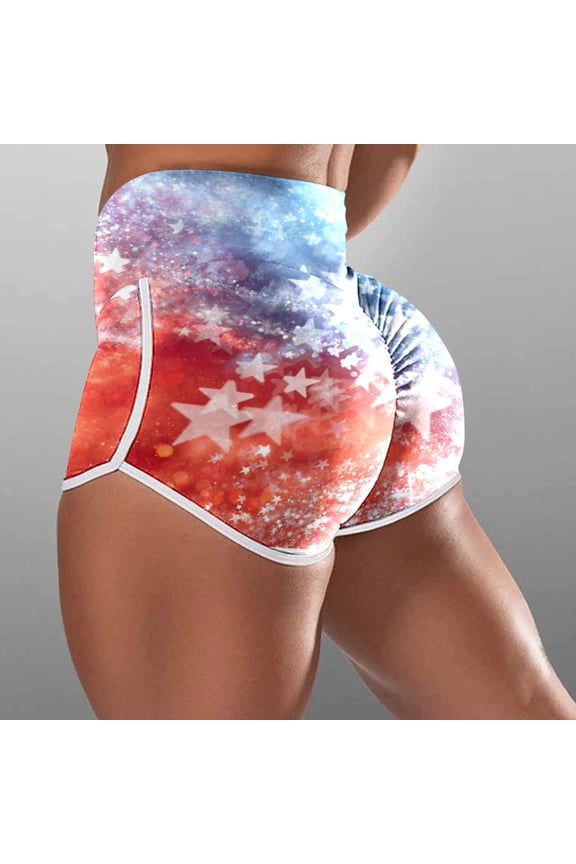 Womens 4th of July 250th Anniversary USA Graphic Print Athletic Shorts Casual Gym Fitness Workout Activewear Styles