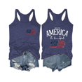 thumbnail image 1 of Trendfront Womens America The Beautiful Graphic Tank Tops Racerback Sleeveless American Flag Patriotic Print Casual Summer Tank Tops, 1 of 2