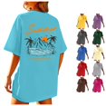 thumbnail image 1 of Trendfront Womens California T Shirt Palm Tree Print Short Sleeve Crew Neck Oversized Casual Summer Tee Tops, 1 of 7