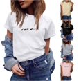 thumbnail image 1 of Trendfront Womens Cat Graphic T Shirts Crewneck Short Sleeve Cat Silhouette Print Casual Loose Fit Tee Tops Animal Lover Summer Shirts, 1 of 5