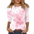 thumbnail image 1 of Trendfront Womens Cherry Blossom T Shirt Floral Print Crewneck 3/4 Sleeves Casual Spring Graphic Tee, 1 of 5