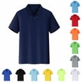 thumbnail image 1 of Trendfront Womens Classic Polo Shirts Collared Short Sleeve Button Placket Solid Color Regular Fit Business Casual Work Uniform Tops, 1 of 4