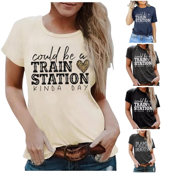 Trendfront Womens Country Graphic Tee Blame It All On My Roots T Shirt Crewneck Short Sleeve Western Music Gifts Casual Tops
