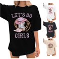 thumbnail image 1 of Trendfront Womens Cowgirl Graphic T Shirts Crewneck Short Sleeve Western Boots Hat Print Country Concert Casual Oversized Tee Tops, 1 of 5