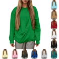 thumbnail image 1 of Trendfront Womens Crewneck Sweatshirt Long Sleeve Pullover With Pet Pocket Front Design Casual Relaxed Fit Everyday Sweatshirt, 1 of 6