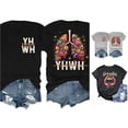 thumbnail image 1 of Trendfront Womens Crewneck T Shirts Rock N Roll Short Sleeve Leopard Lips Guitar Graphic Vintage Band Casual Tee Shirts, 1 of 4