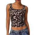 thumbnail image 1 of Trendfront Womens Fashion Leopard Print Tank Tops Cheetah Print Design Scoop Neck Sleeveless Fitted Style Casual Summer Layering Camisole Tops, 1 of 8