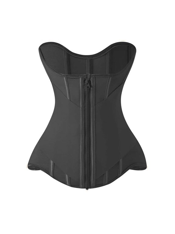 Womens Full Coverage Shapewear Waist Cincher Strapless Tummy Control Body Shaper Front Zipper Closure Sculpting Support Everyday Wear