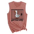 thumbnail image 1 of Trendfront Womens Got Too Silly Graphic Tank Tops Crewneck Sleeveless Funny Goose Meme Casual Summer Muscle Tops, 1 of 2