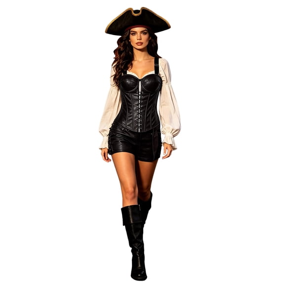 Trendfront Womens Halloween Vintage Style Corset Shapewear Bustier Lace Up Waist Cincher Body Shaper Costume Party Outfit