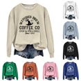 thumbnail image 1 of Trendfront Womens Halloween Witches Brew Coffee Crewneck Long Sleeve Graphic Print Letter Print Fall Theme Top Pullover Sweatshirt, 1 of 4