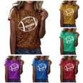 thumbnail image 1 of Trendfront Womens Heart Football Graphic T Shirts Crewneck Short Sleeve Sparkle Sports Casual Tee Tops Sports Fan Everyday Wear, 1 of 5
