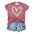 thumbnail image 1 of Trendfront Womens Heart Graphic T Shirts Crewneck Casual Short Sleeve Loose Fit Tops Trendy Fashion Tee Cute Relaxed Pullover Daily Wear, 1 of 2