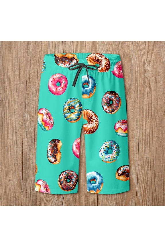 Womens High Waisted Graphic Print Beach Shorts Elastic Tie Waist Casual Summer Vacation Everyday Wear Bottoms