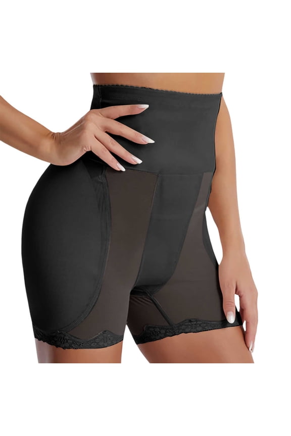 Womens High Waisted Mid Thigh Shapewear Shorts Tummy Control Body Shaper Lace Trim Full Coverage Smoothing Underwear