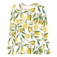 thumbnail image 1 of Trendfront Womens Lemon Print T Shirt Crewneck Long Sleeves Botanical Fruit Graphic Casual Spring Summer Tee Top, 1 of 2