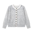 thumbnail image 1 of Trendfront Womens Leopard Print Cardigan Long Sleeve Crew Neck Button Front Ribbed Regular Fit Lightweight Casual Knit Sweater Top, 1 of 2