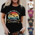 thumbnail image 1 of Trendfront Womens Letter Graphic T Shirts Crewneck Casual Short Sleeve Loose Fit Tops Trendy Fashion Tee Pullover Beach Vacation Clothes, 1 of 5