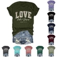 thumbnail image 1 of Trendfront Womens Love Like Jesus Graphic T Shirts Crewneck Short Sleeve Fashion Tops Summer Tee Casual Relaxed Shirt, 1 of 4