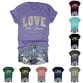 thumbnail image 1 of Trendfront Womens Love Like Jesus Graphic T Shirts Crewneck Short Sleeve Fashion Tops Summer Tee Casual Relaxed Shirt, 1 of 4