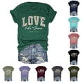 thumbnail image 1 of Trendfront Womens Love Like Jesus Graphic T Shirts Crewneck Short Sleeve Fashion Tops Summer Tee Casual Relaxed Shirt, 1 of 4