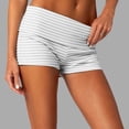 thumbnail image 1 of Trendfront Womens Low Rise Striped Foldover Waist Short Shorts Slim Fit Casual Basic Shorts Everyday Wear Lounge Bottoms, 1 of 4