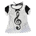 thumbnail image 1 of Trendfront Womens Music Note T Shirt Treble Clef Polka Dot Print Short Sleeve Crew Neck Music Lover Casual Tunic Tops, 1 of 2