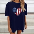 thumbnail image 1 of Trendfront Womens Patriotic Graphic T Shirts Crewneck Short Sleeve American Flag Heart Graphic Distressed Print 4th Of July 250th Anniversary Tee Tops, 1 of 3