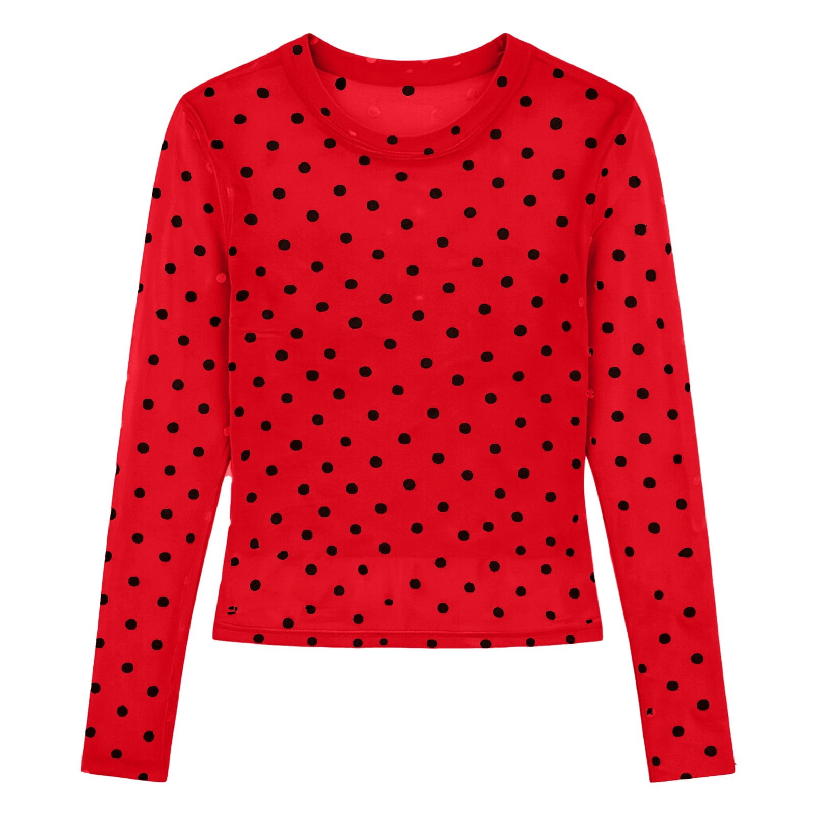 Best Rowing Designs Trendfront Womens Polka Dot T Shirt Crew Neck Long Sleeve Fitted Tee ...
