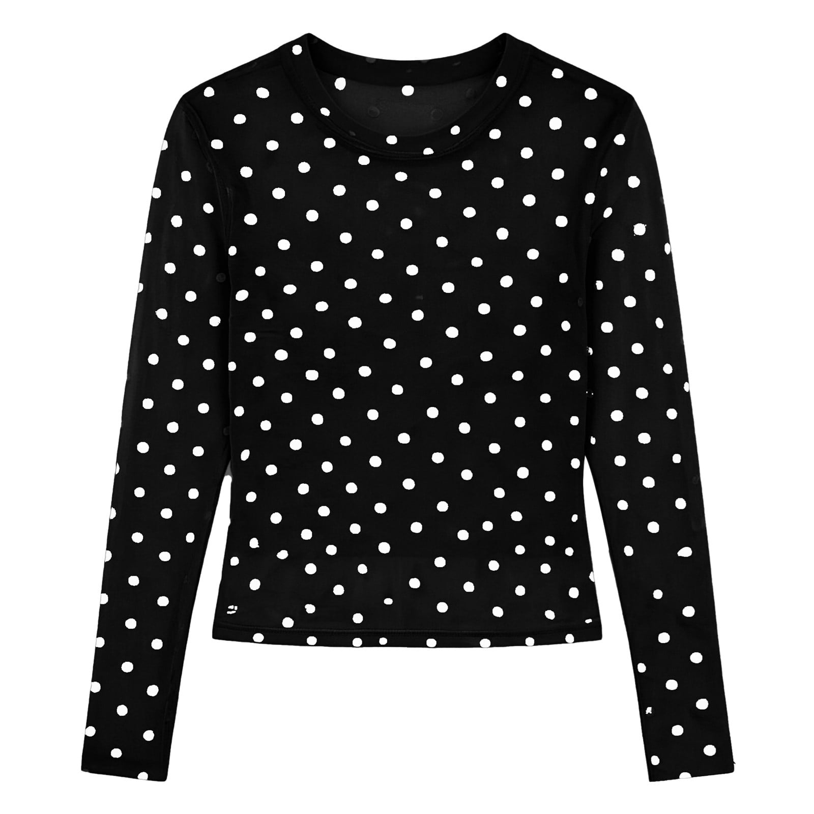 Best Rowing Designs Trendfront Womens Polka Dot T Shirt Crew Neck Long Sleeve Fitted Tee ...