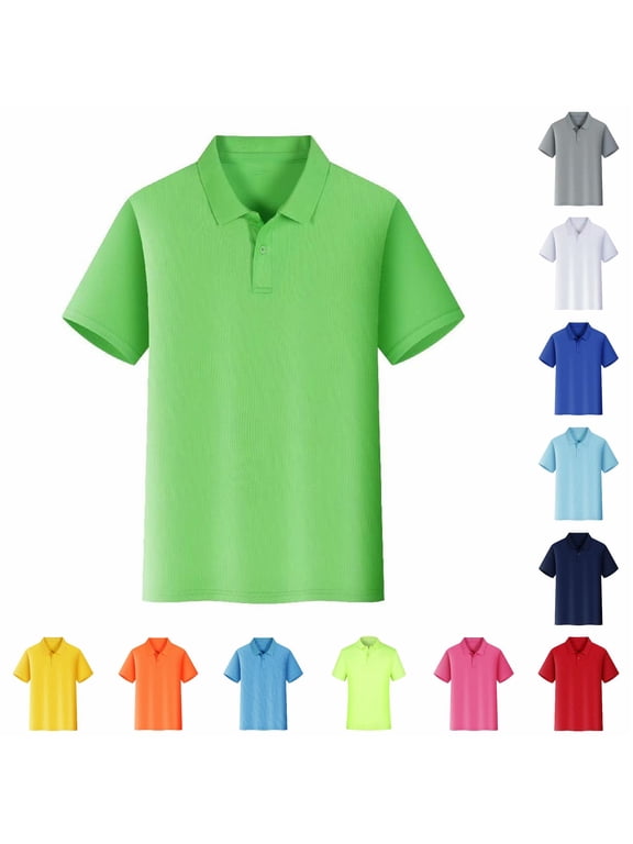 Womens Polo Shirts Short Sleeve Collared Neck Casual Work Tops Solid Color Classic Uniform Style Shirts Business Casual Wear