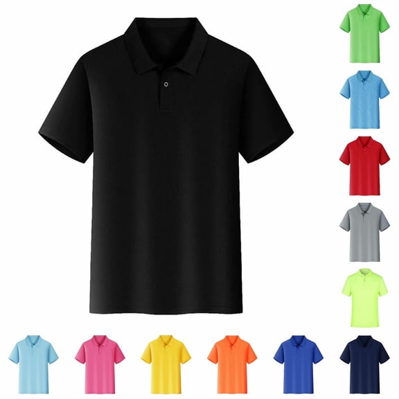Trendfront Womens Polo Shirts Short Sleeve Collared Neck Casual Work Tops Solid Color Classic Uniform Style Shirts Business Casual Wear