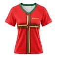 thumbnail image 1 of Trendfront Womens Portugal Cross Graphic Soccer V Neck Short Sleeve Country Pride Football Fan Match Day Athletic Style Top, 1 of 2