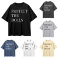 thumbnail image 1 of Trendfront Womens Protect The Dolls Graphic T Shirt Letters Print Crewneck Short Sleeve Tee Oversized Loose Fit Streetwear Casual Summer Tops, 1 of 3