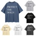 thumbnail image 1 of Trendfront Womens Protect The Dolls Graphic T Shirt Letters Print Crewneck Short Sleeve Tee Oversized Loose Fit Streetwear Casual Summer Tops, 1 of 3