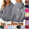 thumbnail image 1 of Trendfront Womens Rhinestone Angel Wings Graphic Hoodies Full Zip Long Sleeve Sparkle Back Print Casual Fall Jacket Tops, 1 of 6