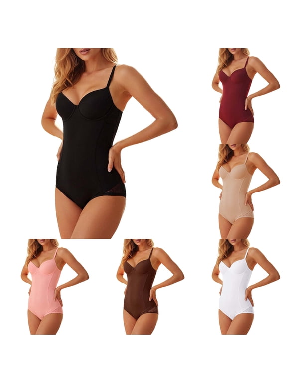 Womens Sleeveless Shapewear Bodysuit Tummy Control Full Body Smoothing Body Shaper Seamless Style Everyday Wear Under Dresses