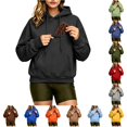 thumbnail image 1 of Trendfront Womens Snack Pocket Hoodies Long Sleeve Kangaroo Pocket Funny Food Design Casual Cozy Fall Pullover Sweatshirts, 1 of 6