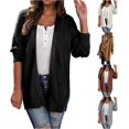 thumbnail image 1 of Trendfront Womens Solid Color Long Cardigan Open Front Long Sleeve Lightweight Knit Loose Fit Casual Everyday Layering Sweater Top, 1 of 6