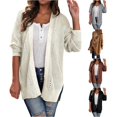 thumbnail image 1 of Trendfront Womens Solid Color Long Cardigan Open Front Long Sleeve Lightweight Knit Loose Fit Casual Everyday Layering Sweater Top, 1 of 6