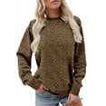 thumbnail image 1 of Trendfront Womens Subtle Leopard Print Sweatshirt Cheetah Print Design Crewneck Long Sleeve Relaxed Fit Casual Fall Everyday Pullover Tops For Daily Wear, 1 of 4