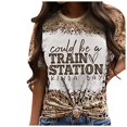 thumbnail image 1 of Trendfront Womens Summer 2026 Crew Neck Short Sleeve Tops 3D Digital Leopard Print Tees Graphic Pattern Fashion Wear T-Shirts, 1 of 4
