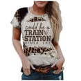 thumbnail image 1 of Trendfront Womens Summer 2026 Crew Neck Short Sleeve Tops 3D Digital Leopard Print Tees Graphic Pattern Fashion Wear T-Shirts, 1 of 4