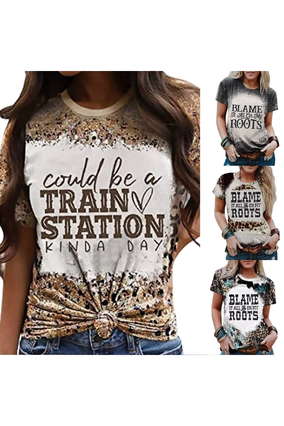 Womens Summer 2026 Crew Neck Short Sleeve Tops 3D Digital Leopard Print Tees Graphic Pattern Fashion Wear T-Shirts
