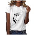 thumbnail image 1 of Trendfront Womens Summer Crew Neck Short Sleeve Tops Butterfly Insect Graphic Print Tees Casual Fashionable Style Apparel T-Shirts, 1 of 4
