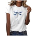 thumbnail image 1 of Trendfront Womens Summer Crew Neck Short Sleeve Tops Butterfly Insect Graphic Print Tees Casual Fashionable Style Apparel T-Shirts, 1 of 4