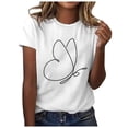 thumbnail image 1 of Trendfront Womens Summer Crew Neck Short Sleeve Tops Butterfly Insect Graphic Print Tees Casual Fashionable Style Apparel T-Shirts, 1 of 4
