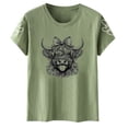 thumbnail image 1 of Trendfront Womens Summer Crew Neck Short Sleeve Tops Cute Cow Animal Pattern Print Tees Casual Holiday Vacation Wear T-Shirts, 1 of 3