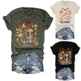 thumbnail image 1 of Trendfront Womens Summer Crew Neck Short Sleeve Tops Mushroom Graphic Pattern Printed Tees Casual Fashionable Style Apparel T-Shirts, 1 of 3